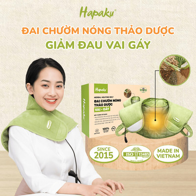 Đai Chườm Nóng Cổ Vai Gáy Hapaku Từ Thảo Dược, Giãn Cơ, Giảm Đau Nhức Xương Khớp, Máy Massage Cổ Vai Gáy, Giảm Đau Cơ