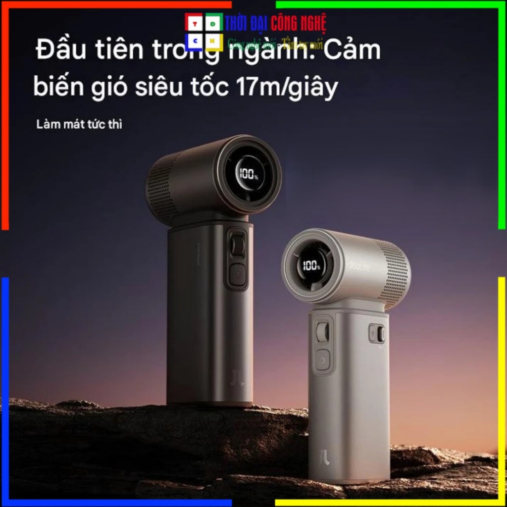 Quạt Cầm Tay JISULIFE Ultra2 9000mAh - Sạc Nhanh 18W - Gió Siêu Mạnh - Bảo Hành 12 Tháng Chính Hãng