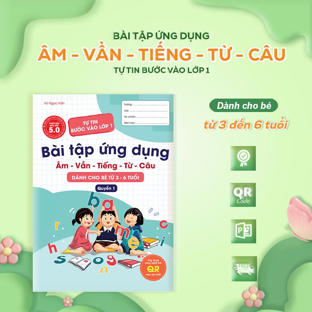 Sách, Bài Tập Cho Bé, Ứng Dụng QR Code 5.0, { Quyển 1 }