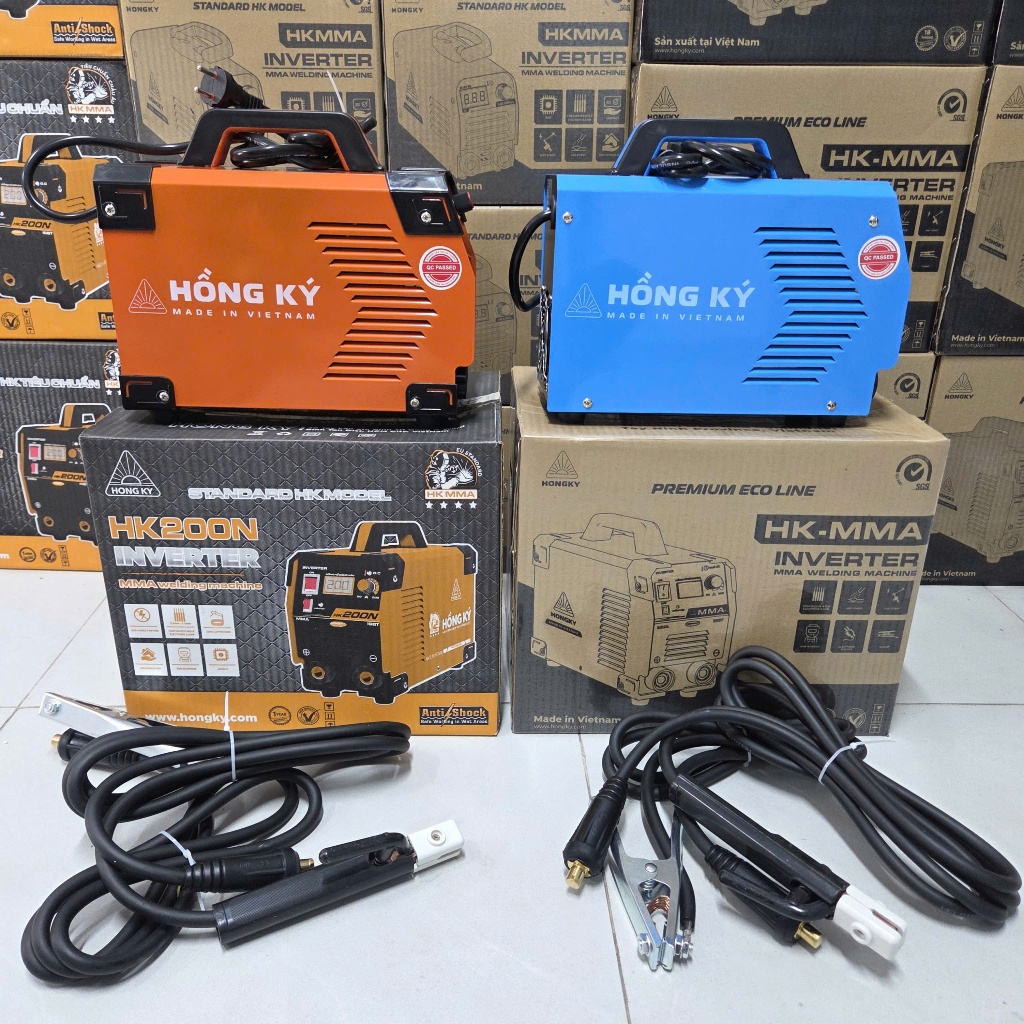 (CHUYÊN 3.2MM) MÁY HÀN QUE ĐIỆN TỬ HỒNG KÝ HK200Z,HK200N,MỒI LỬA NHANH,CHỐNG GIẬT,BÙ HỒ QUANG