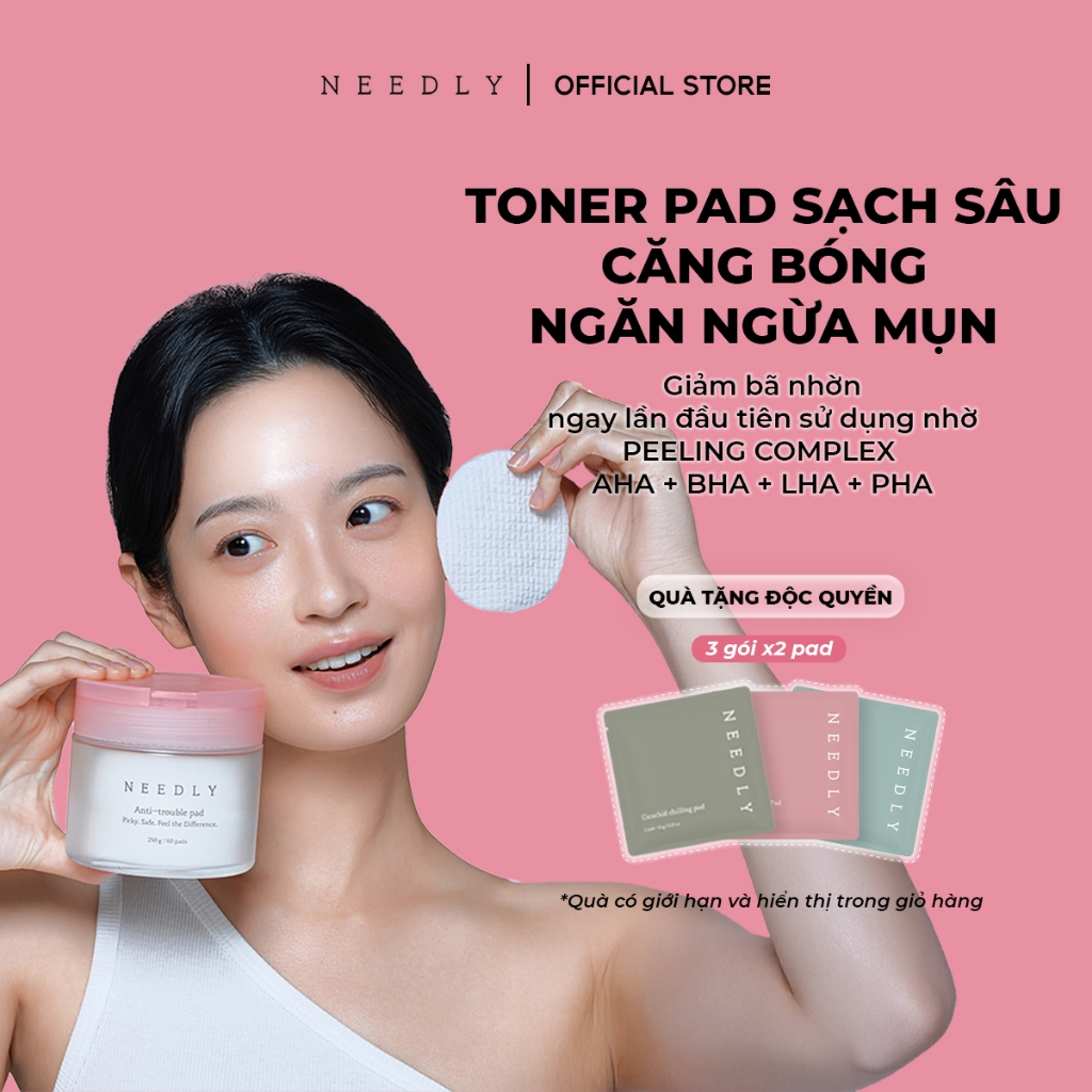 Toner Pad Needly Anti-Trouble Làm Sạch Bã Nhờn Căng Bóng 250G 60 Miếng