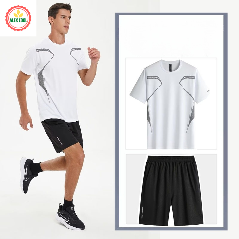 Alex cool Đồ Bộ Quần Áo Thể Thao Nam Mùa Hè Chất Thun Lạnh Co Giãn 4 Chiều Giá rẻ Alex cool 002 Alex
