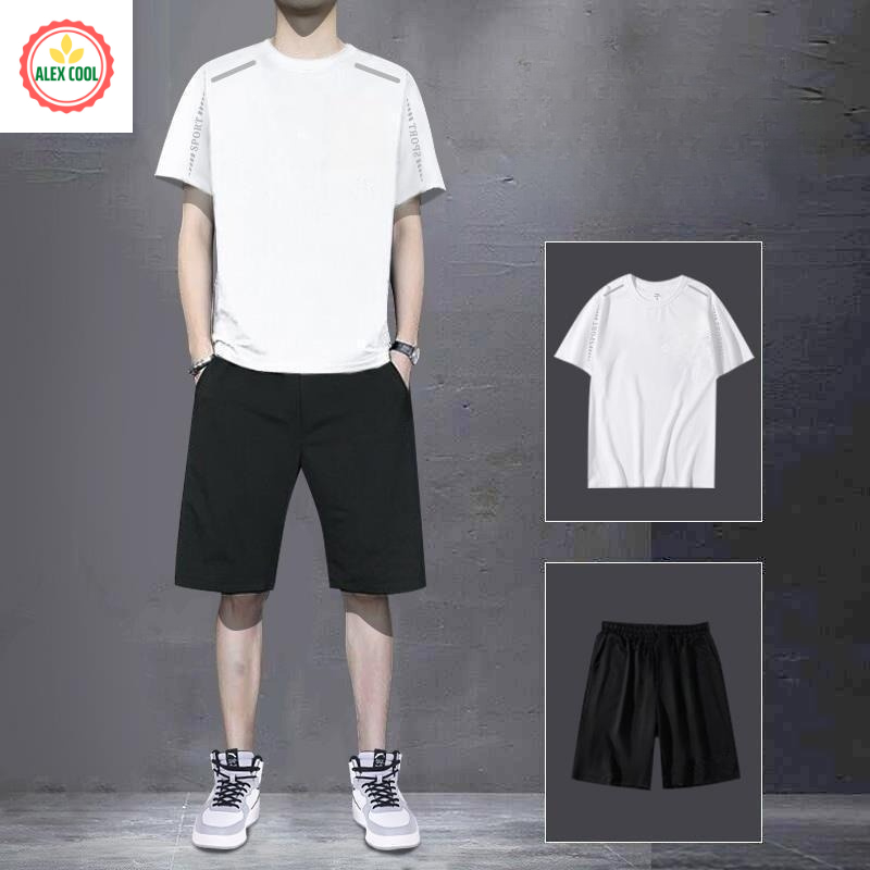 Alex cool Đồ Bộ Quần Áo Thể Thao Nam Mùa Hè Chất Thun Lạnh Co Giãn 4 Chiều Gía rẻ Alex cool 003 Alex