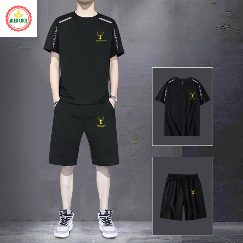 Alex cool Đồ Bộ Quần Áo Thể Thao Nam Mùa Hè Chất Thun Lạnh Co Giãn 4 Chiều Gía rẻ Alex cool 010 Alex