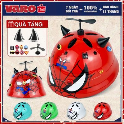 Mũ Thể Thao Cho Bé Varo Macaron Siêu Nhân Chính Hãng - Nón Trẻ Em Từ 2-7 Tuổi Tặng Sừng &Chong Chóng