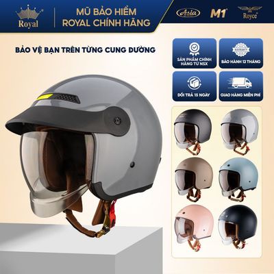 Mũ Bảo Hiểm 3/4 Royal M139/M139 Lux - Royce Xh26 có kính âm, Size M L XL XXL, Nam Nữ Đi Xe Máy