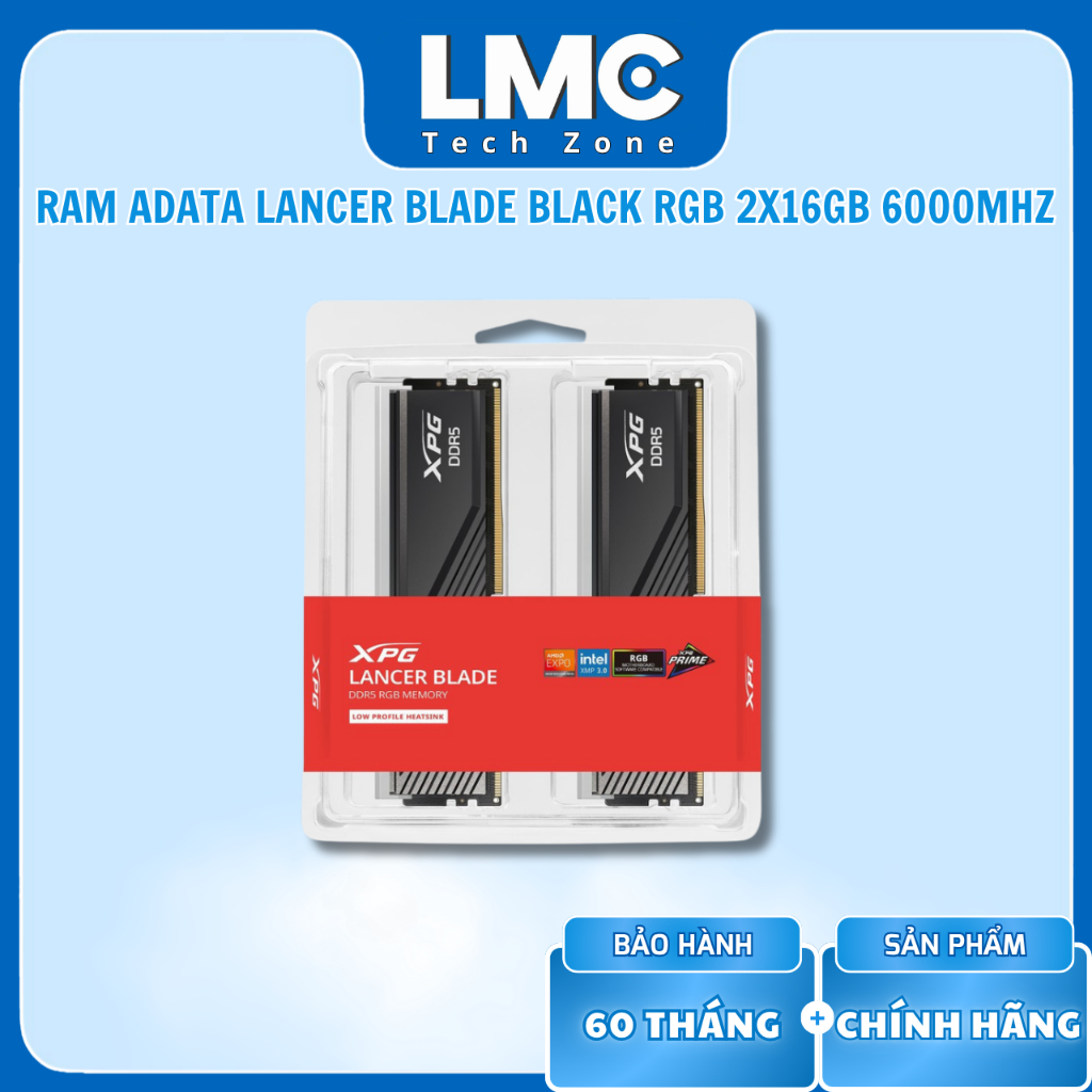 RAM ADATA Lancer Blade Black RGB 32GB (2x16GB) DDR5 6000Mhz (AX5U6000C3616G-DTLABRBK)