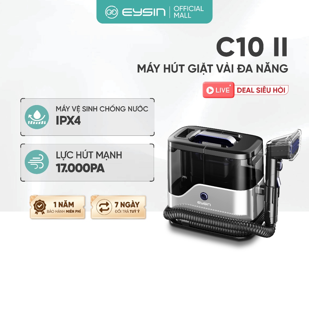 [K] Máy Hút Giặt EYSIN C10II Hút giặt sofa giặt đệm Làm sạch diệt khuẩn ghế đệm Lực hút mạnh