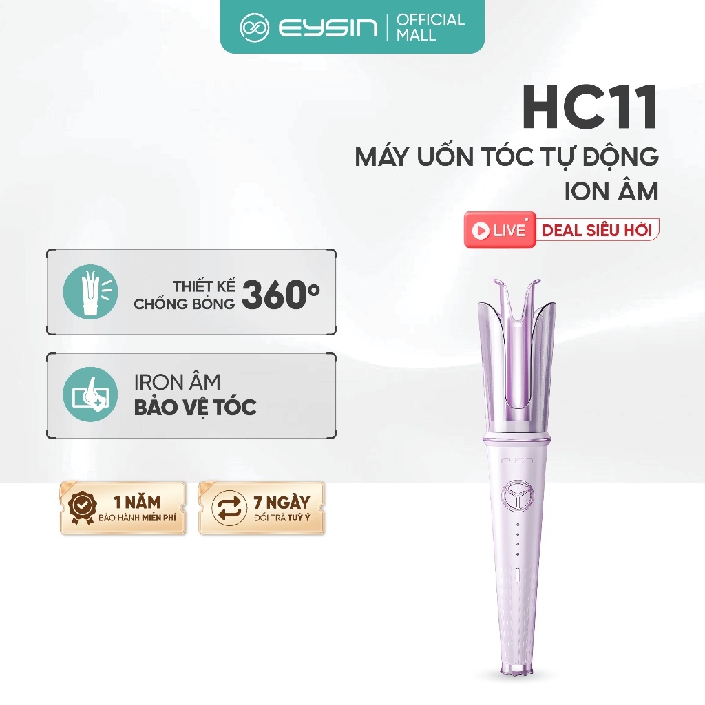 Máy Uốn Tóc Tự Động EYSIN HC11 Tạo Kiểu Nhiệt Nhanh 4 Mức Nhiệt Độ