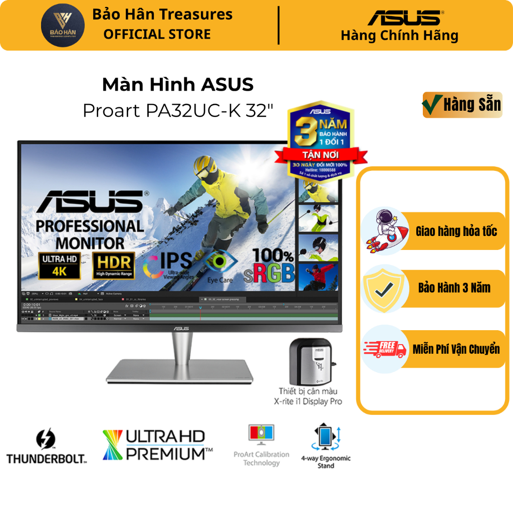 Màn hình Asus ProArt PA32UC-K (32 inch/4K/IPS/HDR/100% sRGB) - Hàng Chính Hãng