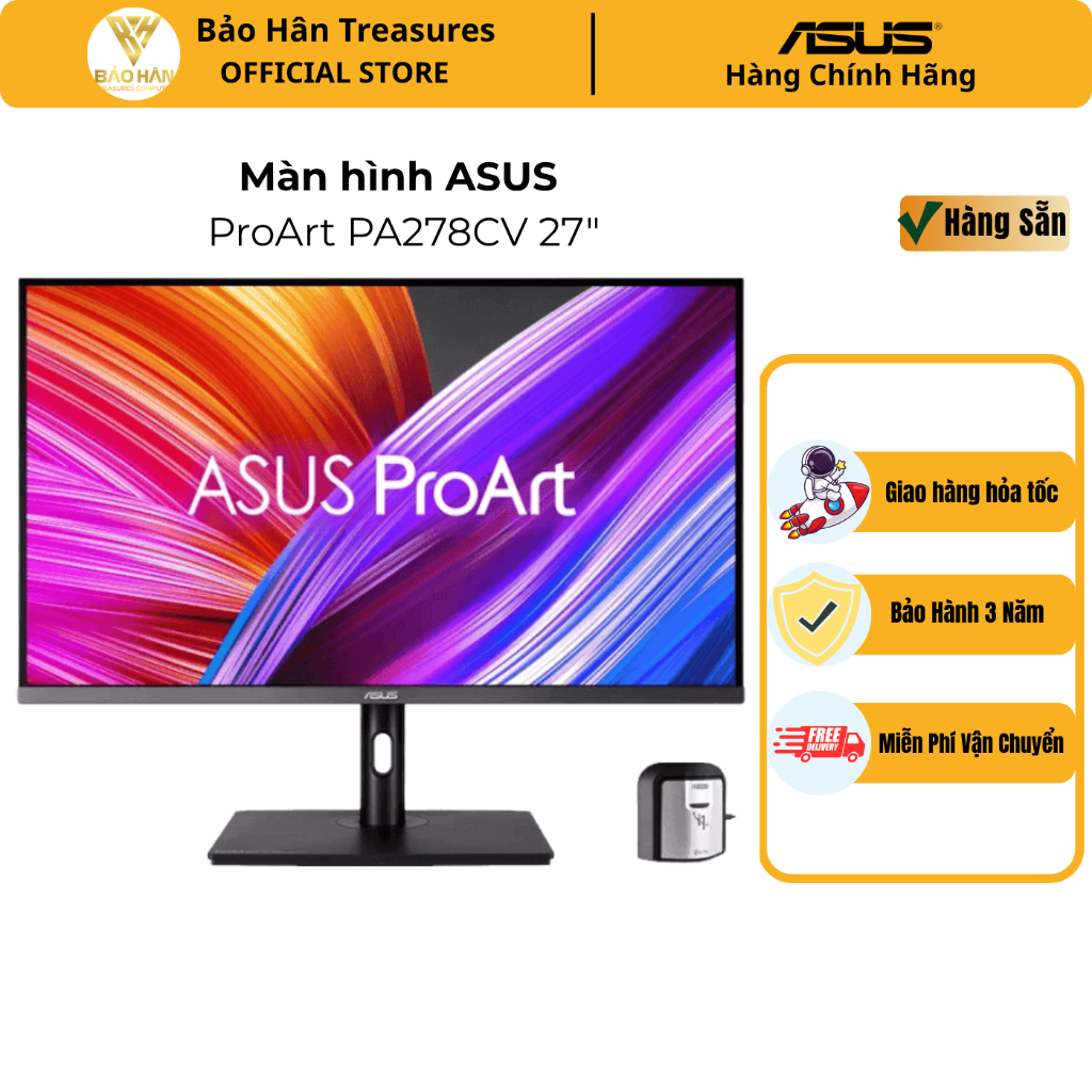 Màn hình ASUS ProArt PA278CV 27" IPS 2K 75Hz USBC chuyên đồ họa - Hàng Chính Hãng