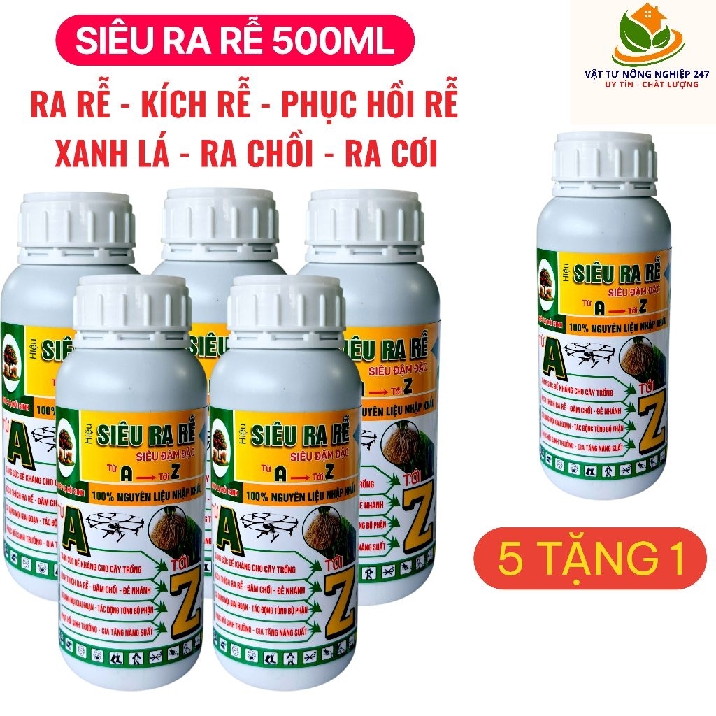 [ 5 TẶNG 1] SIÊU RA RỄ đậm đặc 500ml KÍCH RA RỄ, ĐẺ NHÁNH, RA CHỒI, ĐẺ TƯỢC XANH CÂY, XANH TRÁI, MẦM