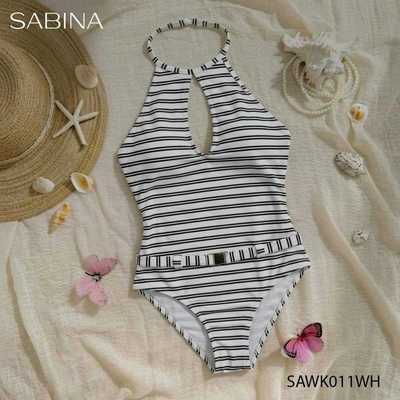 Đồ Bơi Bikini Cao Cấp Màu Trắng Sọc Swimwear By Sabina SAWK011WH