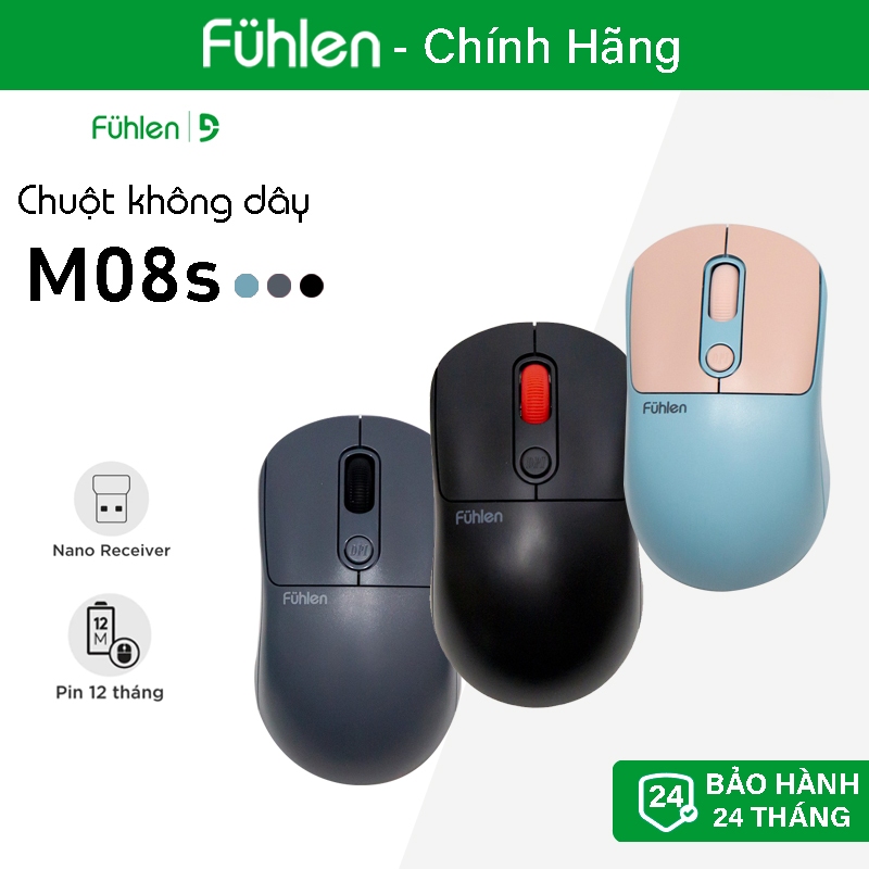 Chuột không dây Fuhlen M08s - Chính hãng 2 năm bảo hành