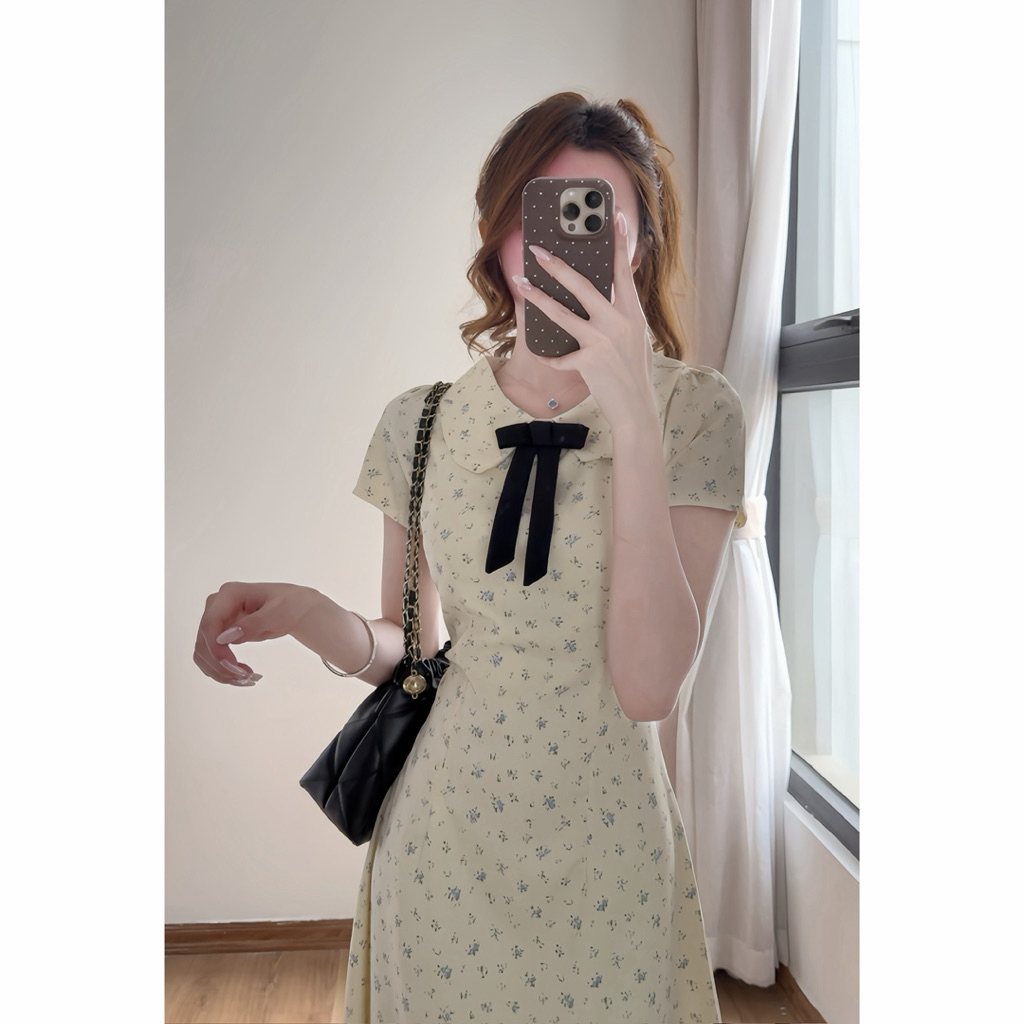 Váy hoa nhí cổ sen dáng dài tiểu thư xixeoshop - V64 | BigBuy360 - bigbuy360.vn