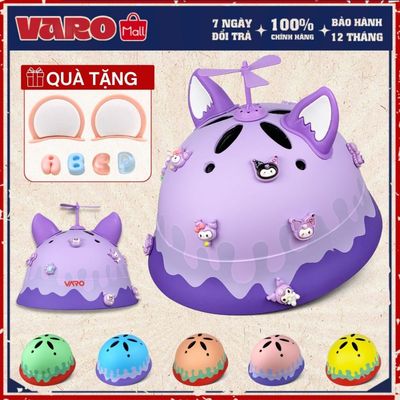 [Tặng Phụ Kiện]Nón Thể Thao Trẻ Em VARO MACARON Tem Kem Chảy - Siêu Nhẹ, Bảo Vệ Cột Sống Bé 2-7 Tuổi