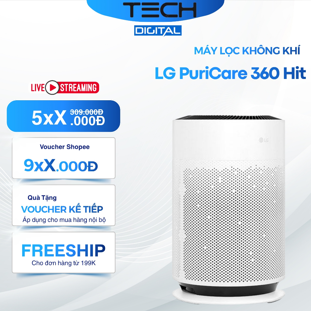 [Hỏa Tốc 2H] Máy Lọc Không Khí LG PuriCare 360 AS60GHBG0, Diện Tích 40 m2 - Bảo Hành 12 Tháng