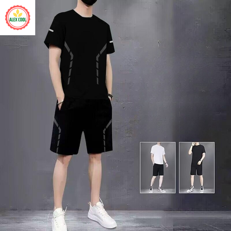 Alex cool Đồ Bộ Quần Áo Thể Thao Nam Mùa Hè Chất Thun Lạnh Co Giãn 4 Chiều Gía rẻ Alex cool 012 Alex