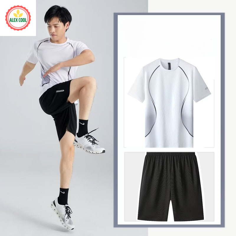 Alex cool Đồ Bộ Quần Áo Thể Thao Nam Mùa Hè Chất Thun Lạnh Co Giãn 4 Chiều Gía rẻ Alex cool 015 Alex