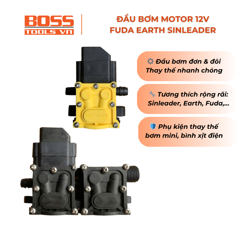 Đầu Bơm Mini Dùng Cho Motor 775 12V Phụ Tùng Thay Thế Bơm Phun Sương Mini 12V Sinleader Earth Fuda