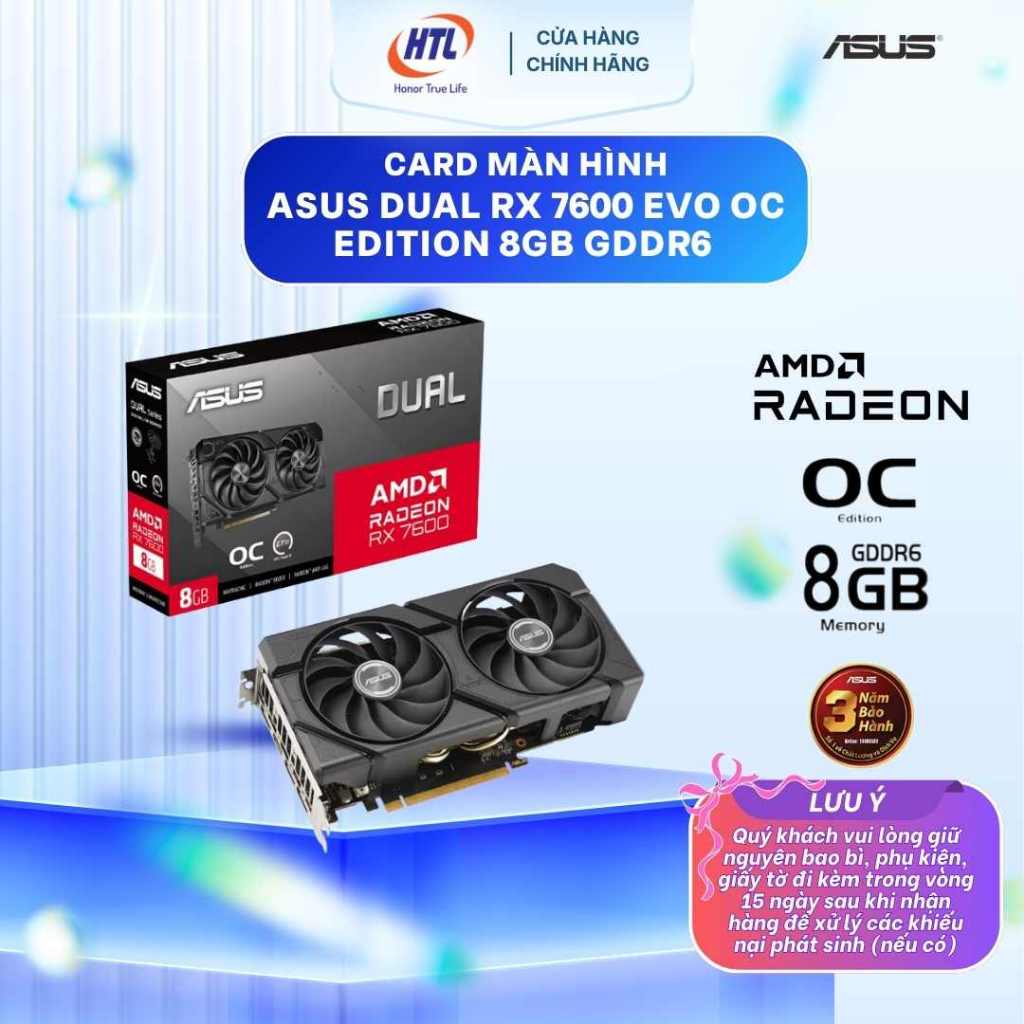 Card màn hình ASUS Dual Radeon RX 7600 EVO OC Edition 8GB GDDR6