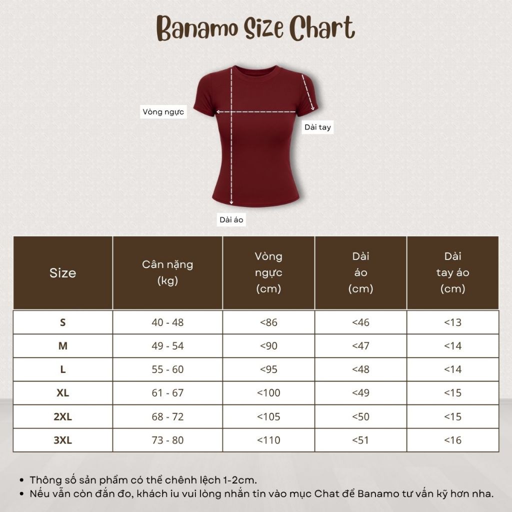 Áo thun nữ BIGSIZE Banamo Fashion áo cổ tròn cộc tay ôm body co giãn 4 chiều mềm mịn basic dễ phối đồ 395 | BigBuy360 - bigbuy360.vn