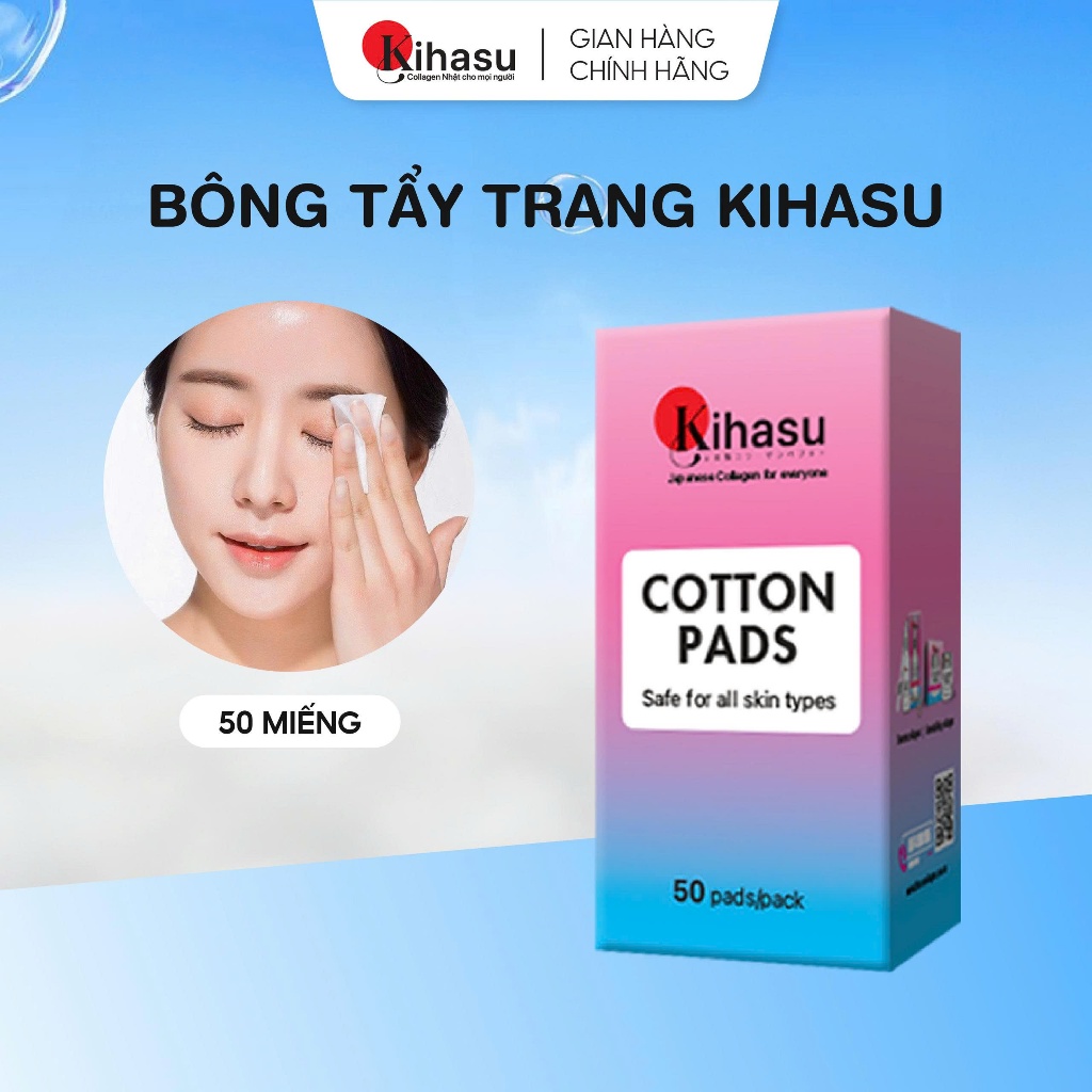 [HÀNG TẶNG KHÔNG BÁN] Bông Tẩy Trang Kihasu Mềm Mịn Dịu Nhẹ Cho Da – Dùng Kèm Skincare
