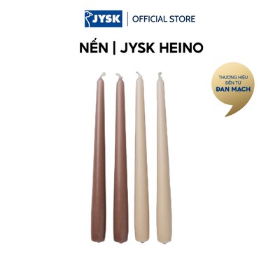 Nến | JYSK HEINO | bộ 4 chiếc | paraffin | be/nâu | C25cm