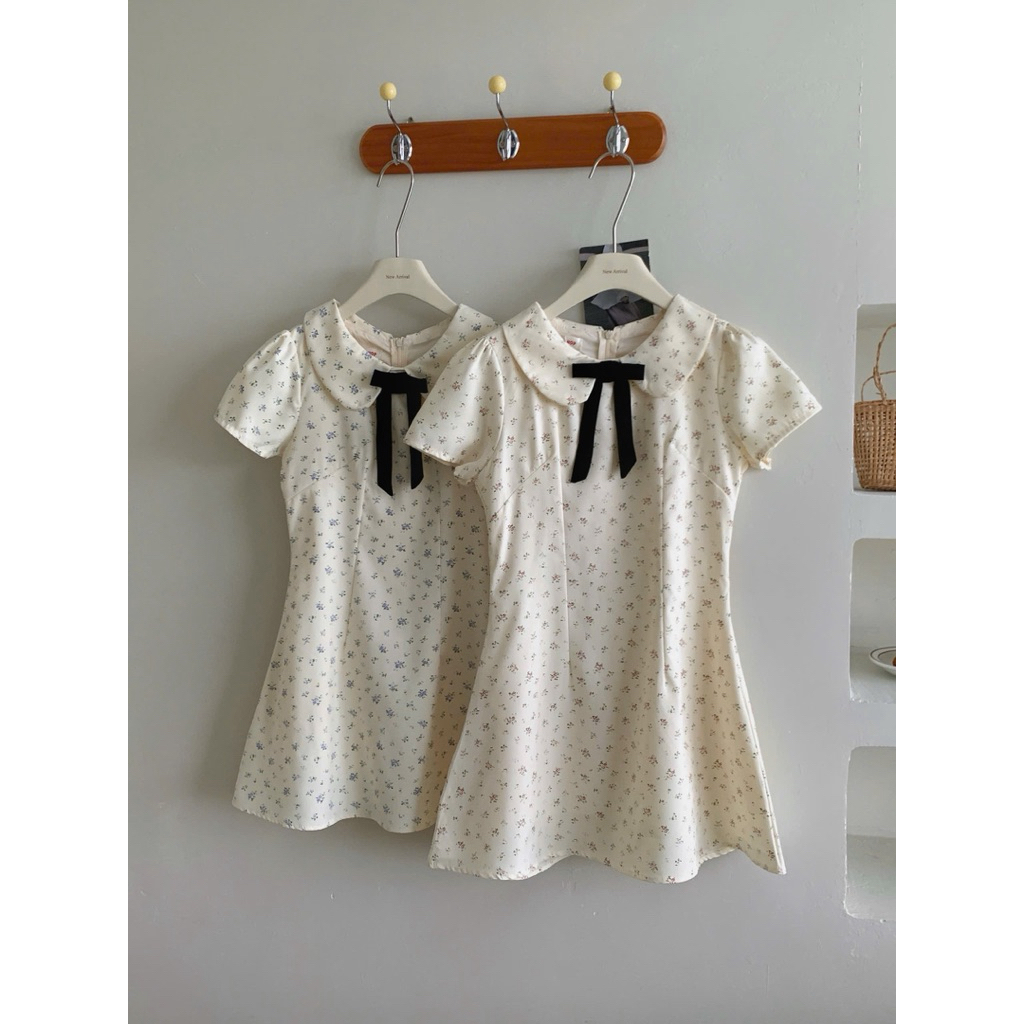 Váy hoa nhí cổ sen dáng ngắn tiểu thư xixeoshop - V130 | BigBuy360 - bigbuy360.vn