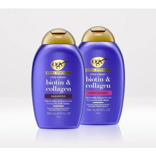 Dầu gội / Dầu xả Ogx Biotin & Collagen Extra Strength dành cho tóc mỏng 385ml (Mỹ)