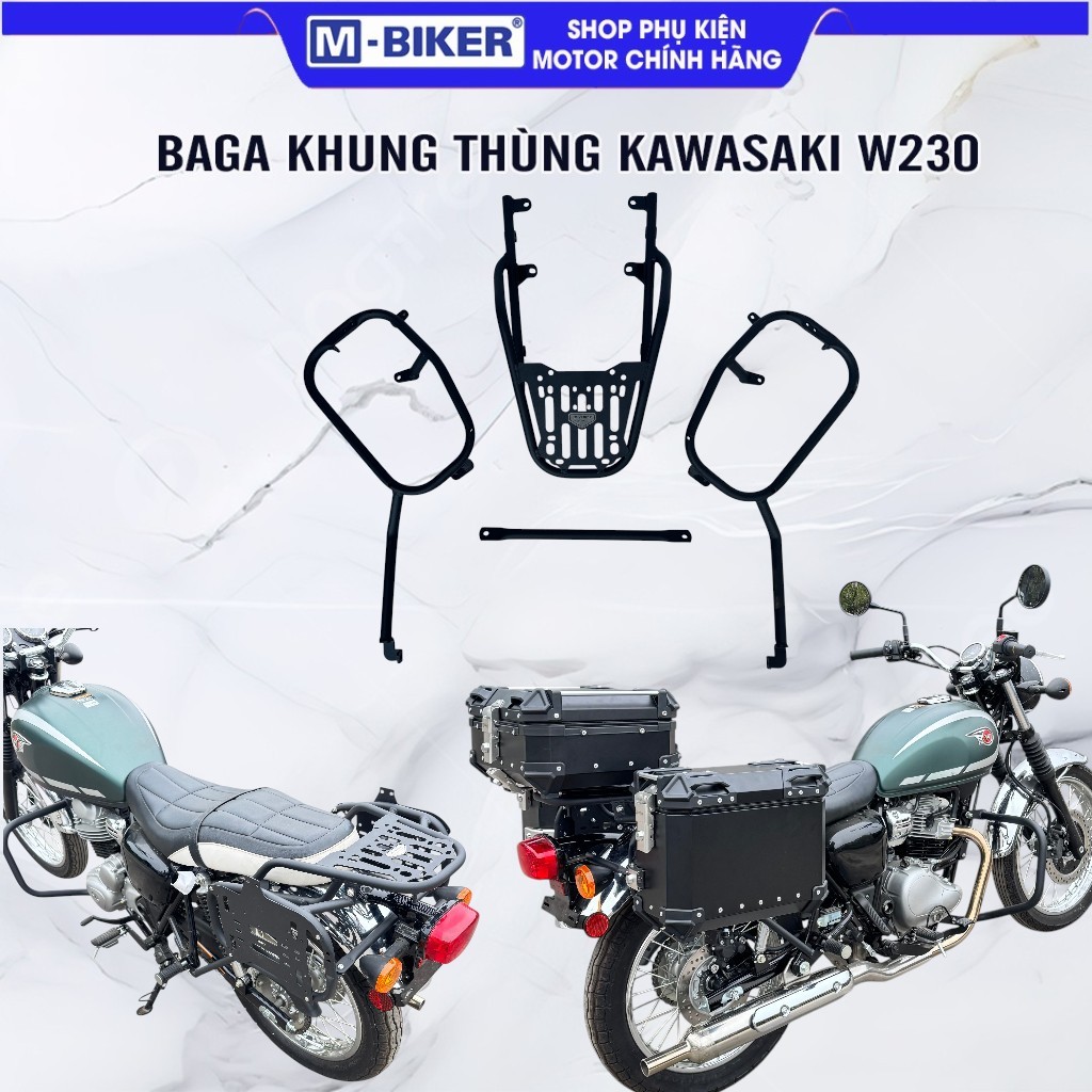 Baga Tấm Kawasaki W230 – Baga Gắn Khung Thùng Hông W230, Giá Đỡ Thùng Hông W230 Chắc Chắn