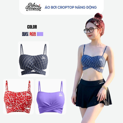 Áo bơi kín nữ croptop năng động tôn dáng đi nghỉ dưỡng - Bikini Passport - BSV371_NV