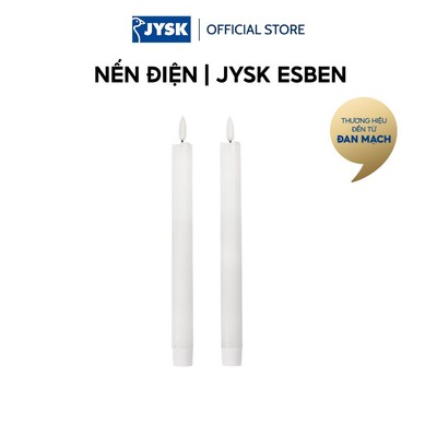 Nến điện | JYSK ESBEN | paraffin/nhựa ABS | trắng | bộ 2 chiếc | Ø2.2xC25cm