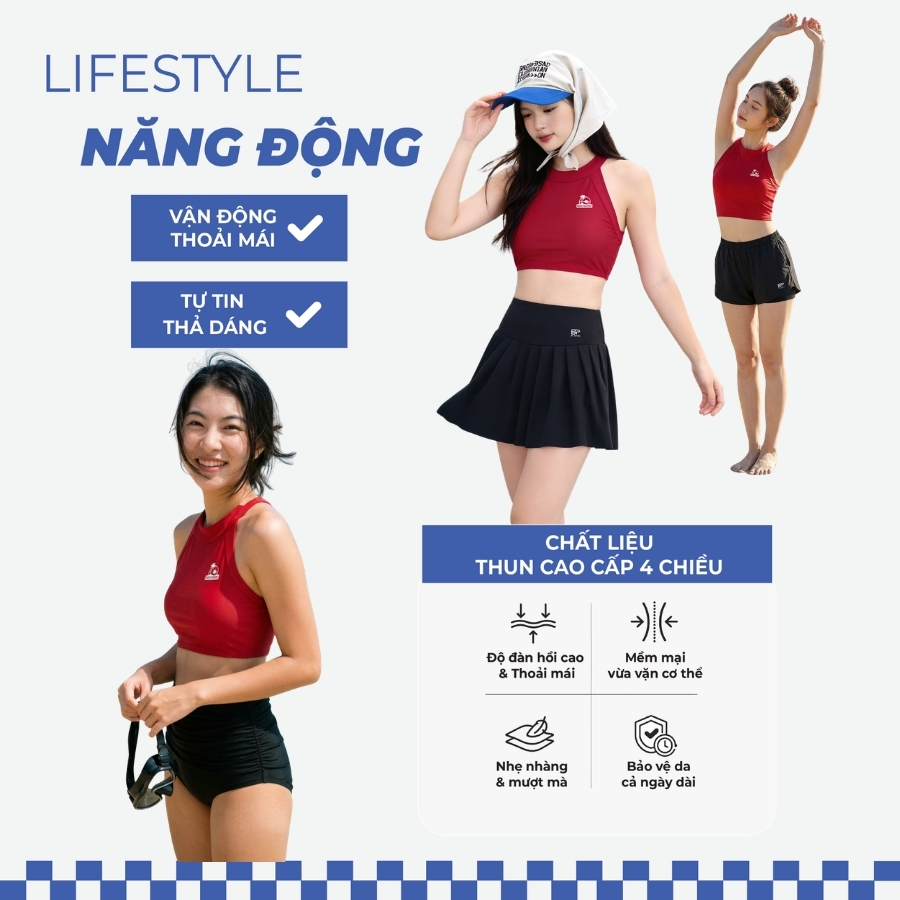 Áo bơi kín nữ yếm croptop nữ tính tôn dáng đi nghỉ dưỡng - Bikini Passport - BSV394_RD | BigBuy360 - bigbuy360.vn