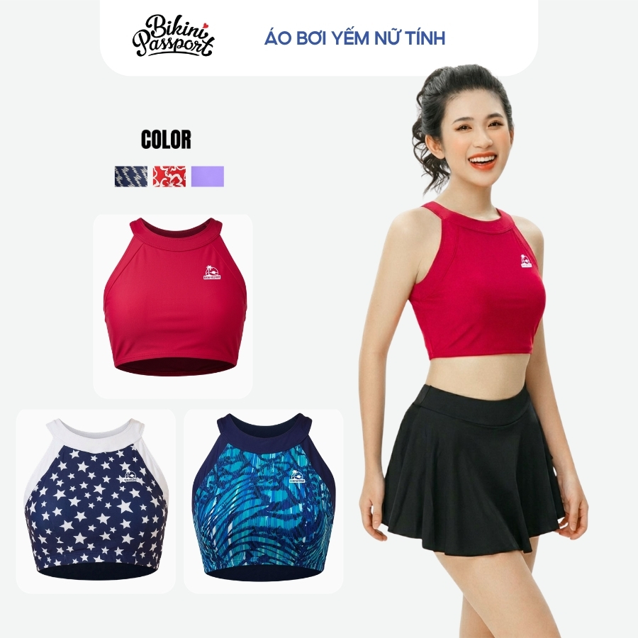 Áo bơi kín nữ yếm croptop nữ tính tôn dáng đi nghỉ dưỡng - Bikini Passport - BSV394_RD | BigBuy360 - bigbuy360.vn