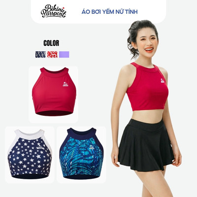 Áo bơi kín nữ yếm croptop nữ tính tôn dáng đi nghỉ dưỡng - Bikini Passport - BSV394_RD