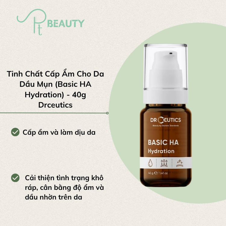 Drceutics - Tinh Chất Cấp Ẩm Cho Da Dầu Mụn (Basic HA Hydration) - 40g