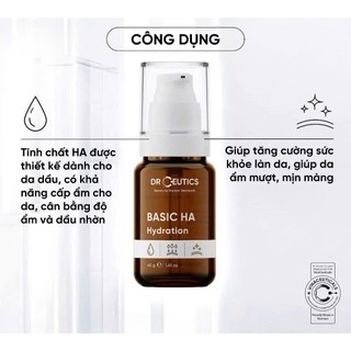 Drceutics - Tinh Chất Cấp Ẩm Cho Da Dầu Mụn (Basic HA Hydration) - 40g