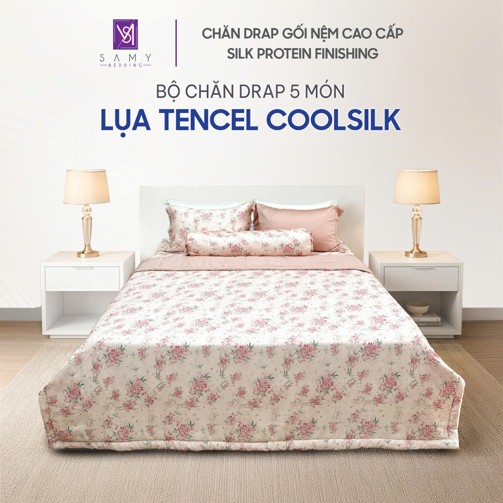 Bộ Chăn Ga Gối Lụa Tencel Coolsilk SAMY BEDDING Mềm Mại Nhiều Họa Tiết