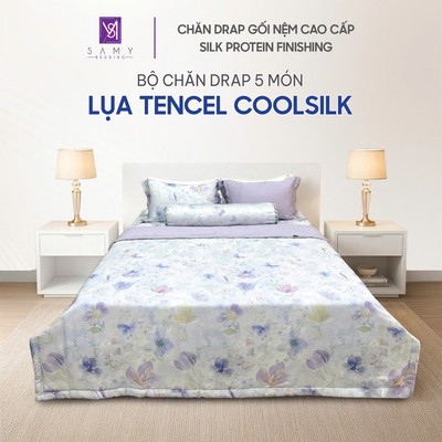 Bộ Chăn Ga Gối Lụa Tencel Coolsilk SAMY BEDDING Mát Mịn Nhiều Kiểu Dáng
