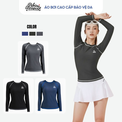 Áo bơi kín nữ tay dài bảo vệ da đi du lịch - Bikini Passport - BSV1004_GR