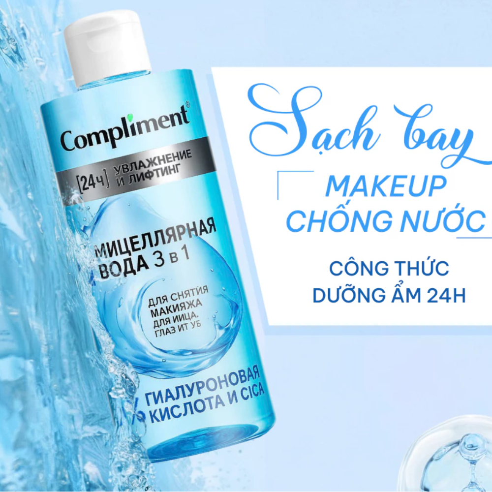 Ảnh 6 của Nước Tẩy Trang Compliment dịu nhẹ, làm lạch sâu cho da mụn và da nhạy cảm 400ml