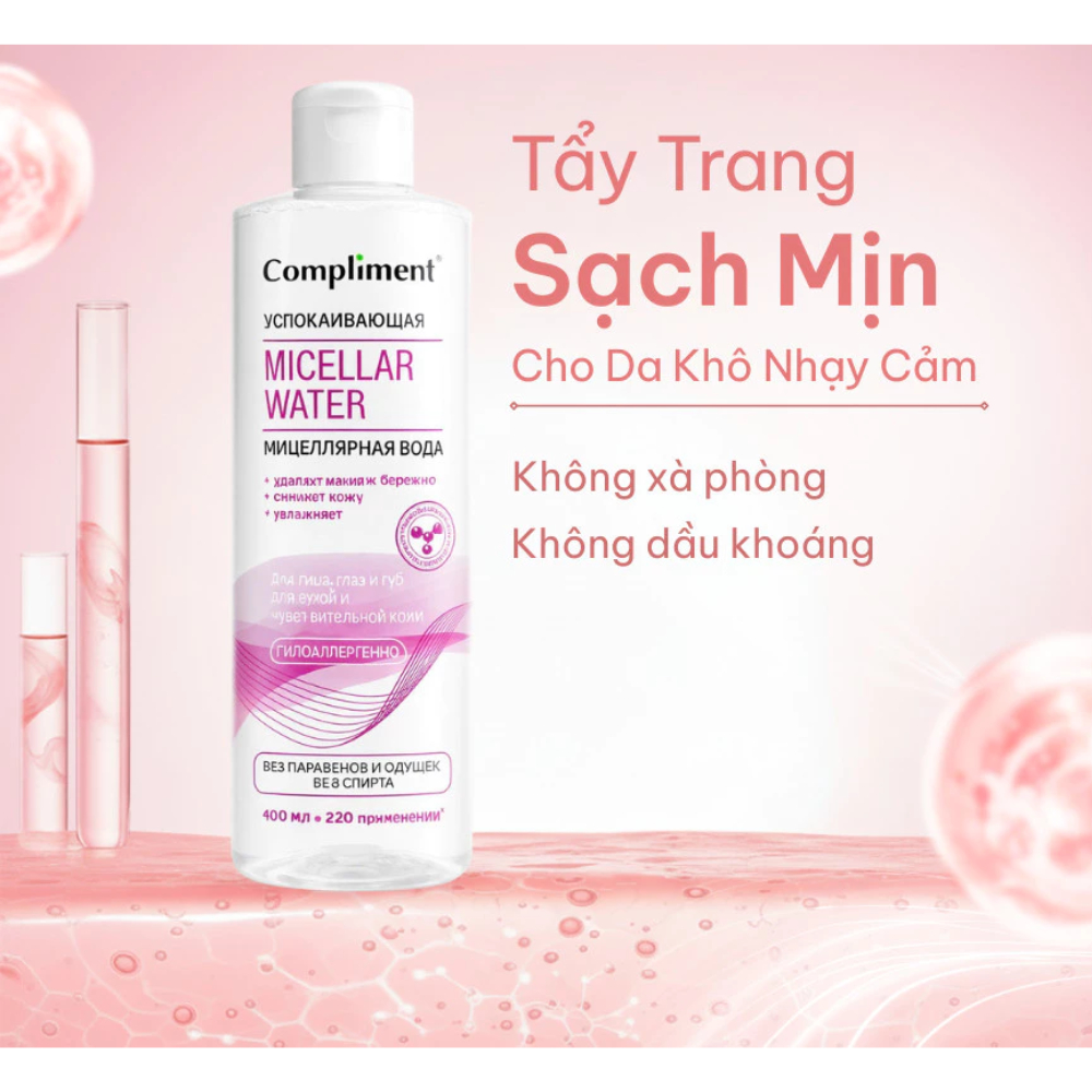 Ảnh 7 của Nước Tẩy Trang Compliment dịu nhẹ, làm lạch sâu cho da mụn và da nhạy cảm 400ml