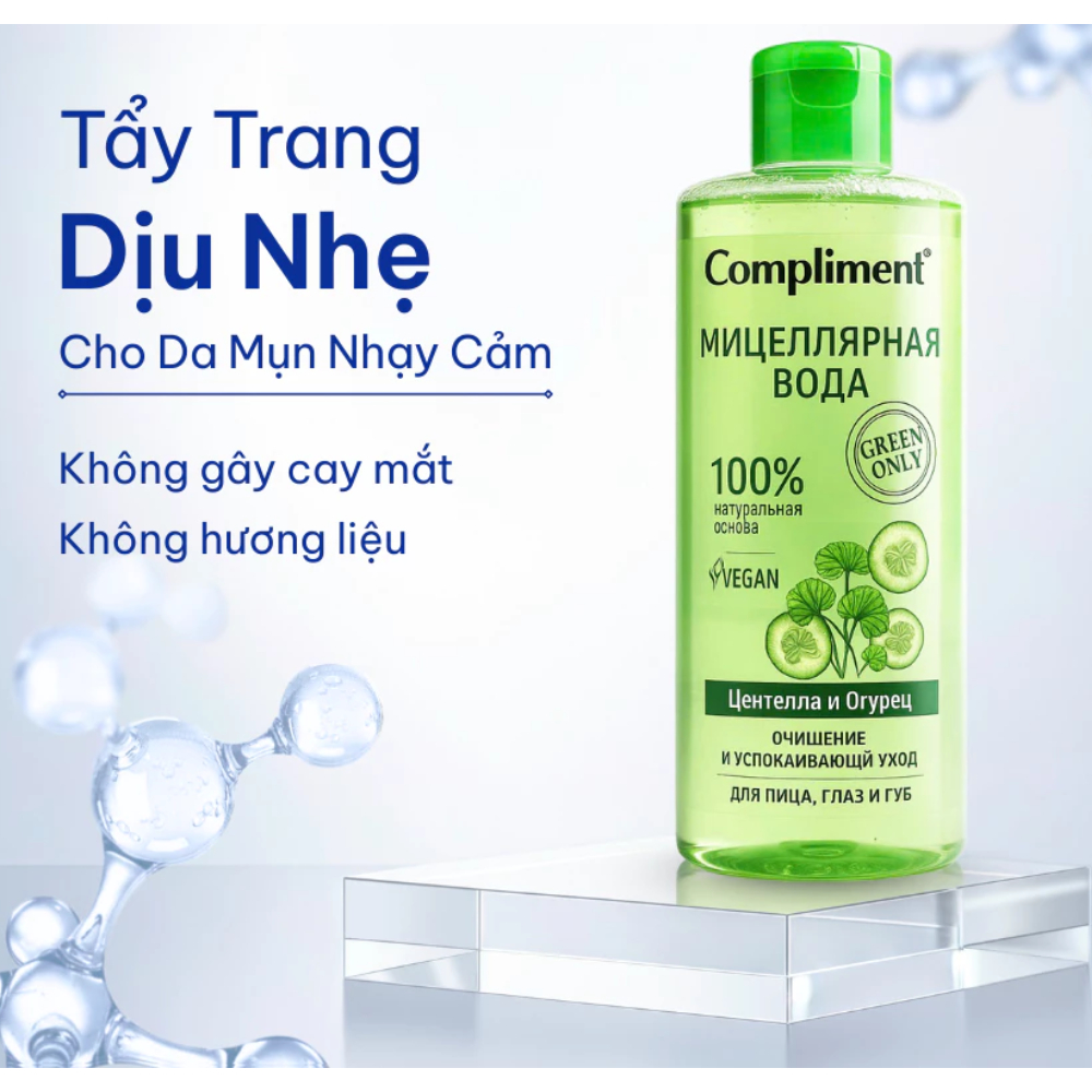 Ảnh 8 của Nước Tẩy Trang Compliment dịu nhẹ, làm lạch sâu cho da mụn và da nhạy cảm 400ml
