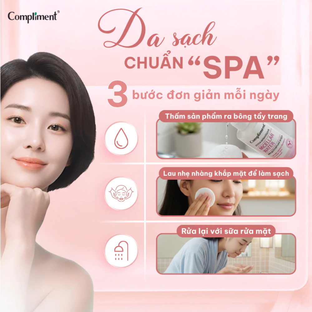 Ảnh 9 của Nước Tẩy Trang Compliment dịu nhẹ, làm lạch sâu cho da mụn và da nhạy cảm 400ml