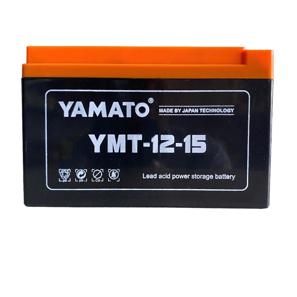 Bình YAMATO YMT-12-15; 12V-15Ah dùng cho xe máy điện, loa kéo, ups