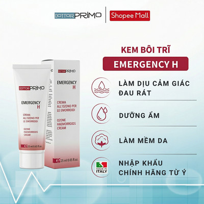 Kem Bôi Trĩ DottorPrimo Emergency H Giúp Làm Dịu Nóng Rát, Ngứa Hậu Môn, Bảo Vệ Niêm Mạc 25ml