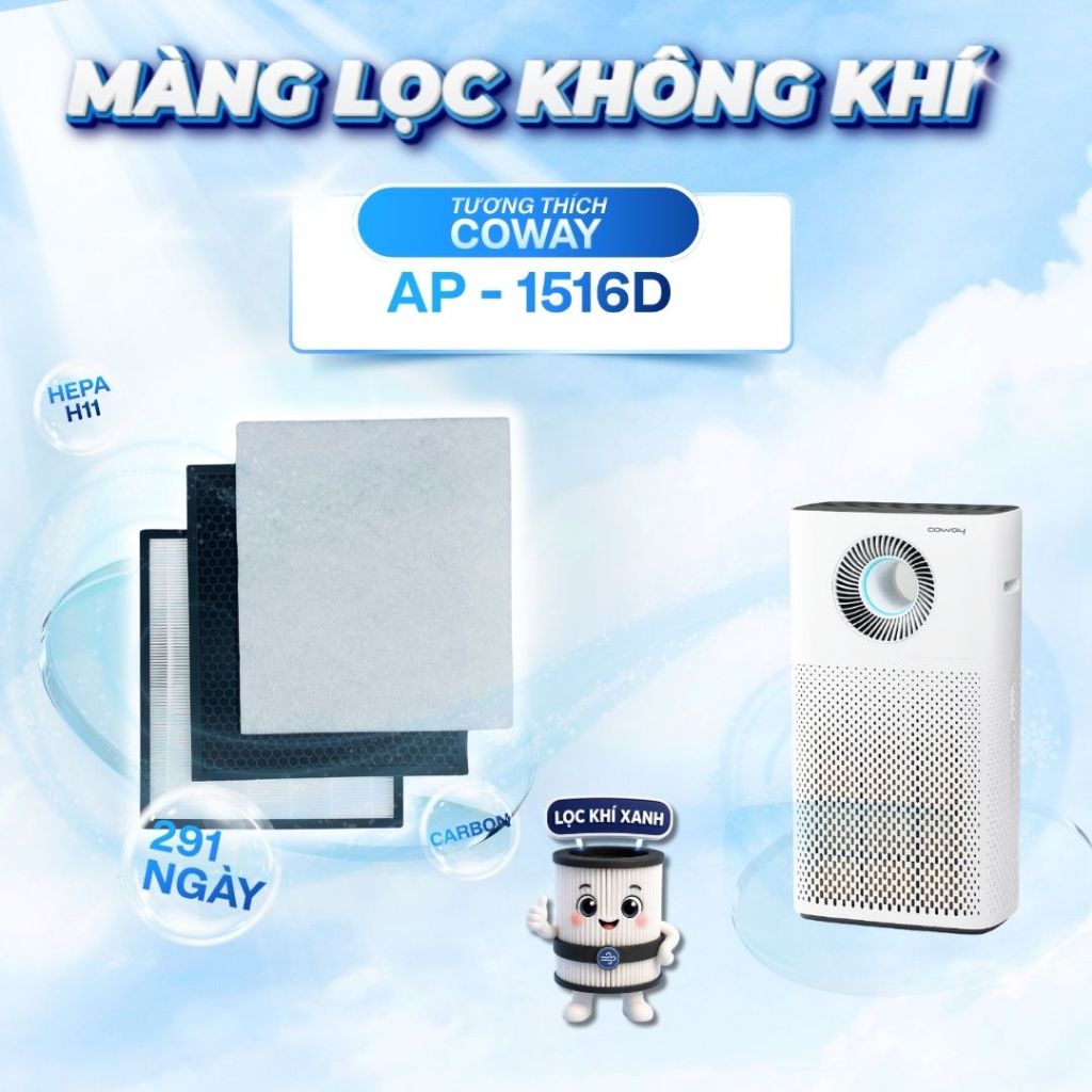 Lõi lọc LọcKhíXanh® tương thích màng lọc không khí Coway Storm AP-1516D