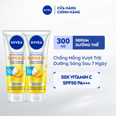 Bộ 2 Sữa Dưỡng Thể & Chống Nắng SPF50 PA+++ NIVEA Vitamin Super C+ (300 ml) - 99195