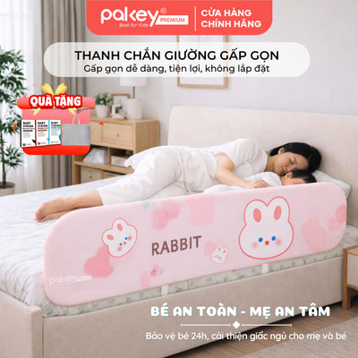 Thanh Chắn Giường Gập Gọn PAKEY Họa Tiết Xinh Xắn Đáng Yêu, Thanh Chặn Giường Nhiều Kích Thước Cho Bé